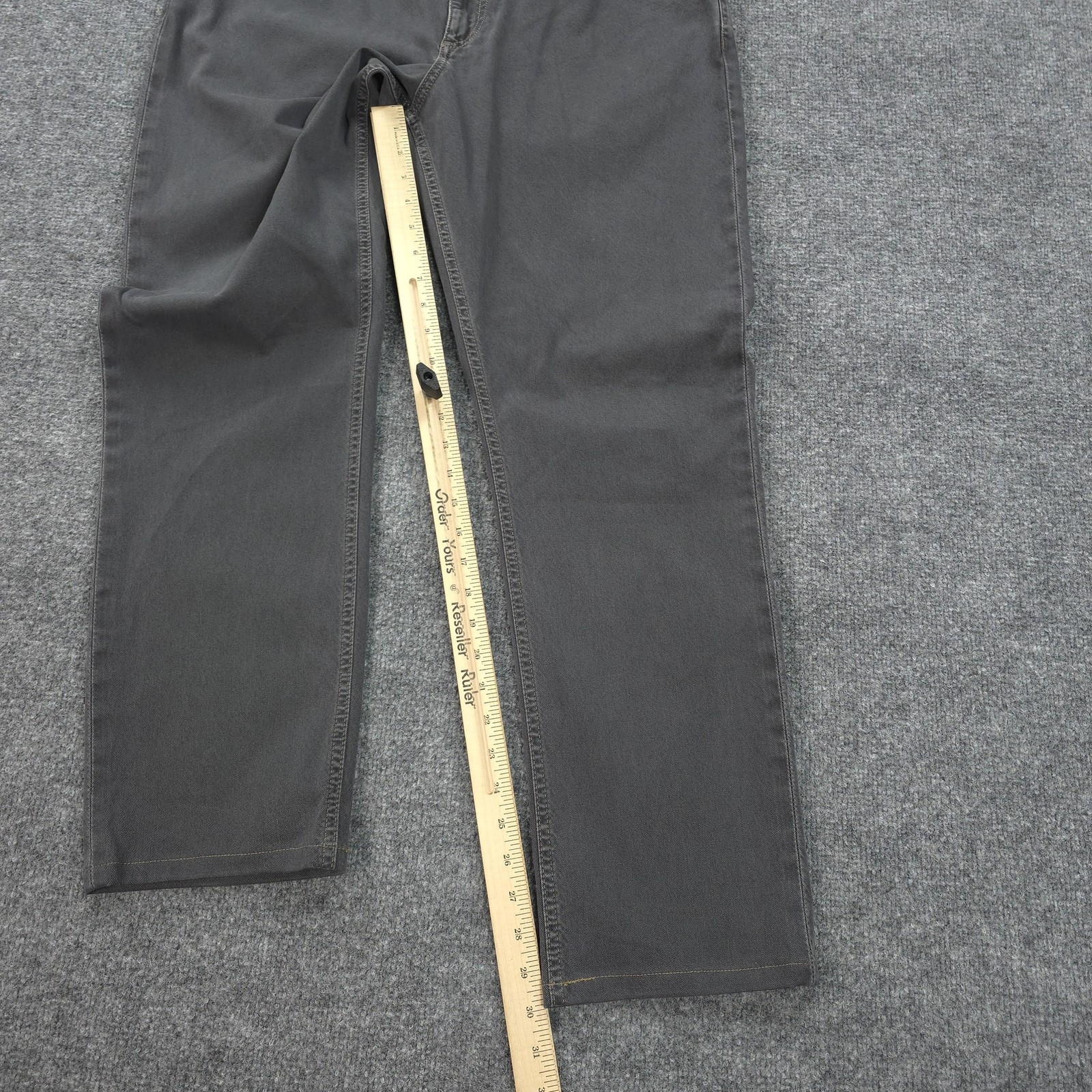 Alberto Jeans Mens 36×30 Gray Modern Fit Vintage Canvas Denim Stretch Casual