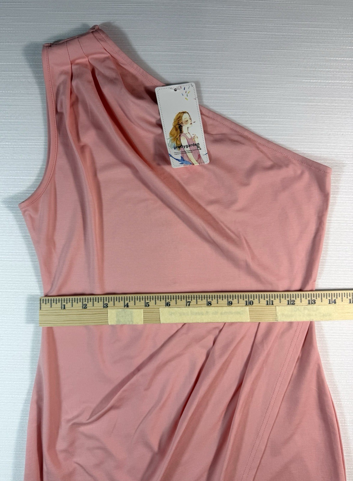 Prettygarden Women’s Pink One Shoulder Asymetrical Dress