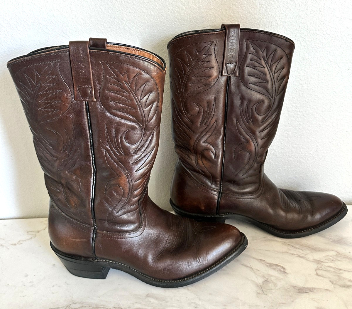 Red Wing Pecos Boots Men’s Size 10 D Brown Leather Western Pull On 9801 Cowboy