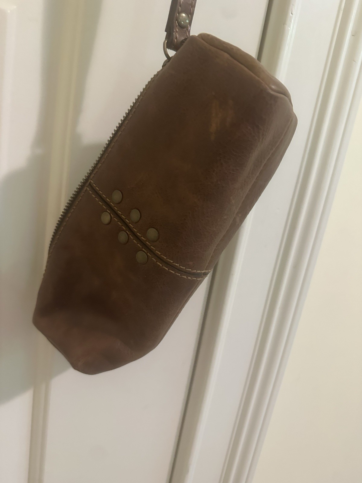 Patricia Nash Oblong Western Italian Leather Zipper Boho Wristlet Bag