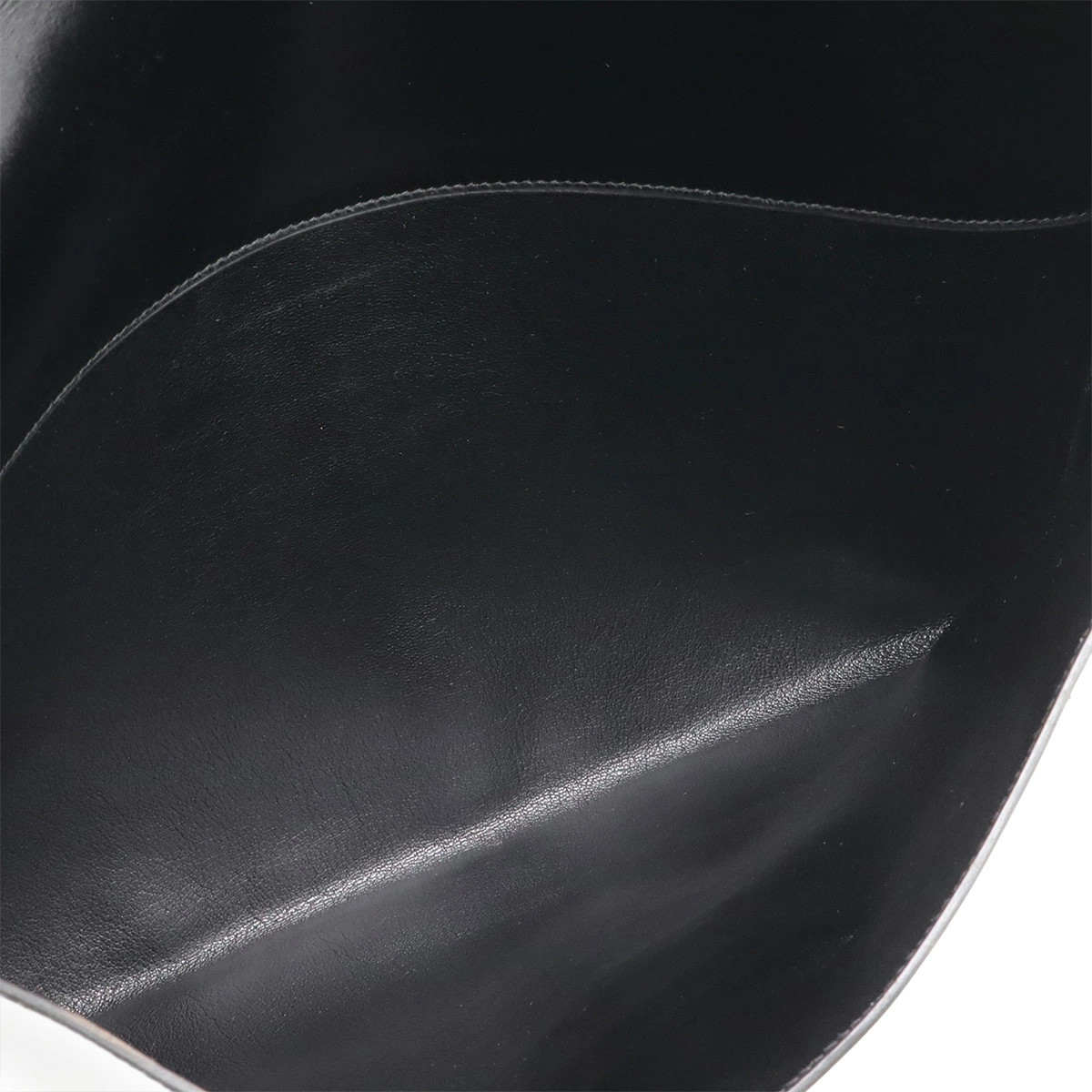 HERMES Kirius Clutch Business Bag Box Calf Leather Black Dust Bag Included
