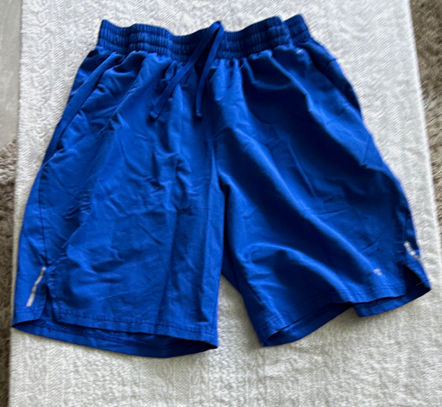 Russell Dri-Power 360 Men’s Blue Solid Athletic Shorts M 32-34 Drawstring