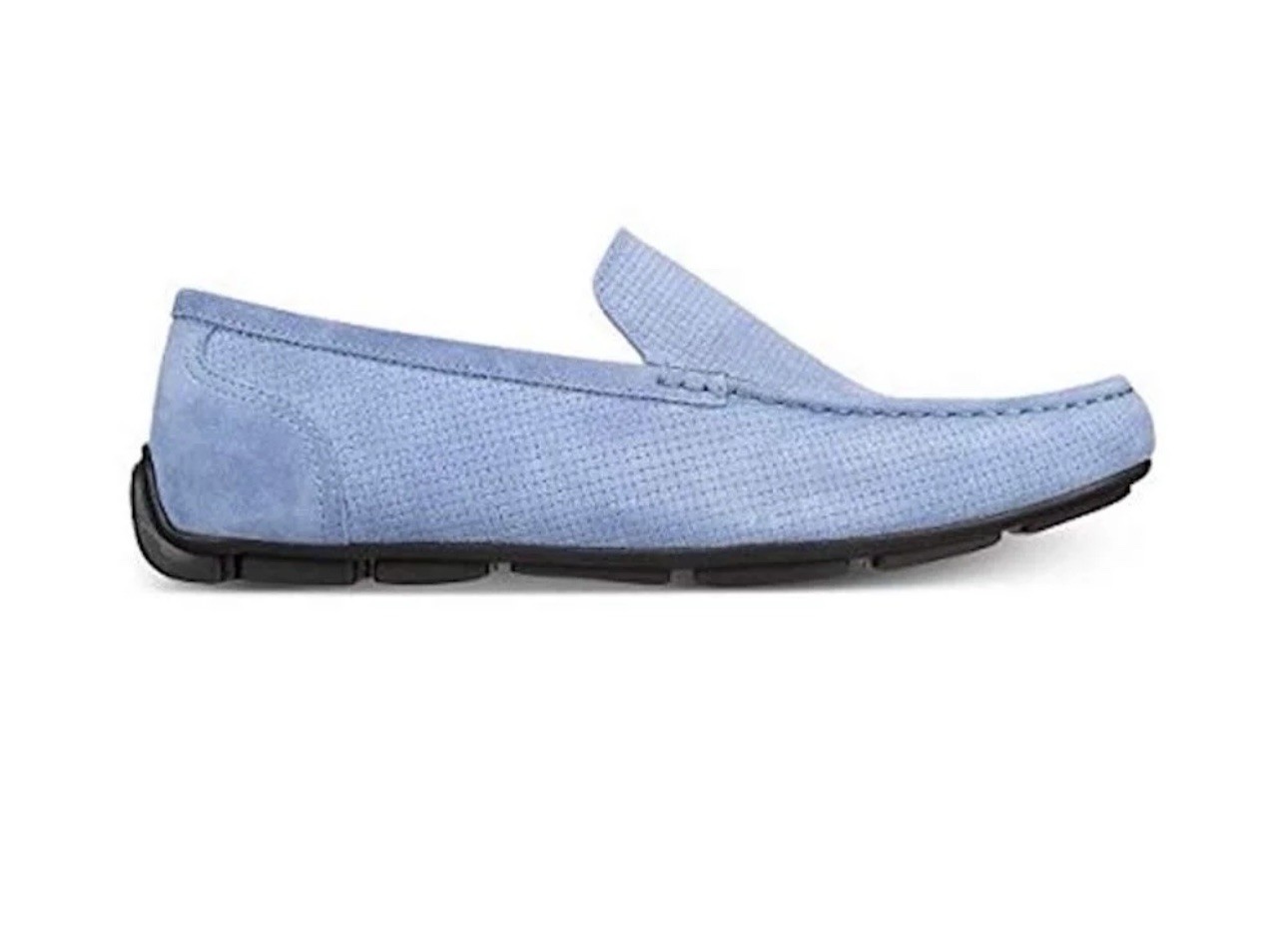 Alfani Men’s Kendric Leather Square Toe Moccasins Denim Blue Size 11M NEW IN BOX