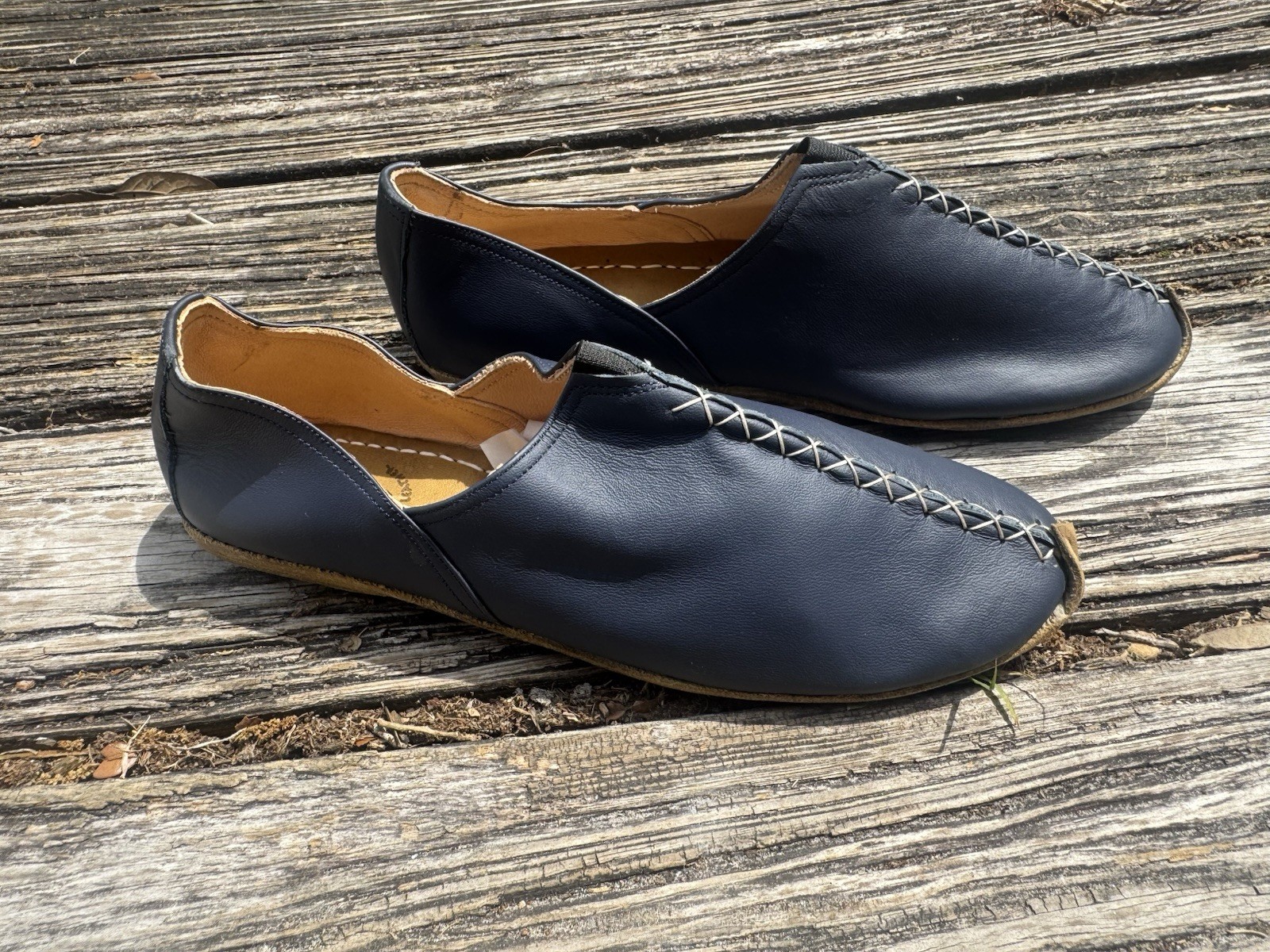 Turkish Shoes Anatolian Leather Blue Handmade Slip On Size EU 43 M10 W 11 ARCDA