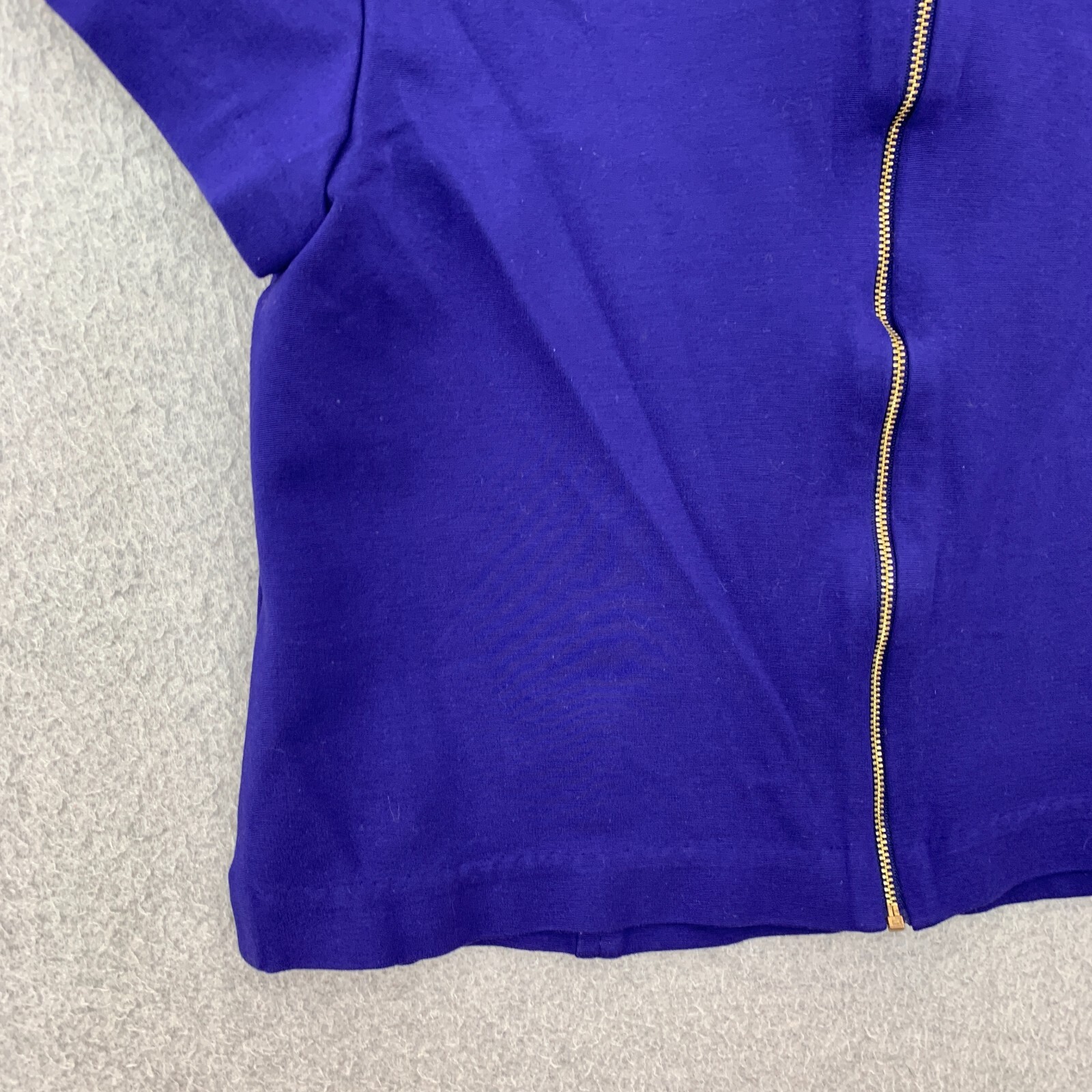 Trina Turk Top Womens Size 12 Blue Stretch Crop Zipper Closure