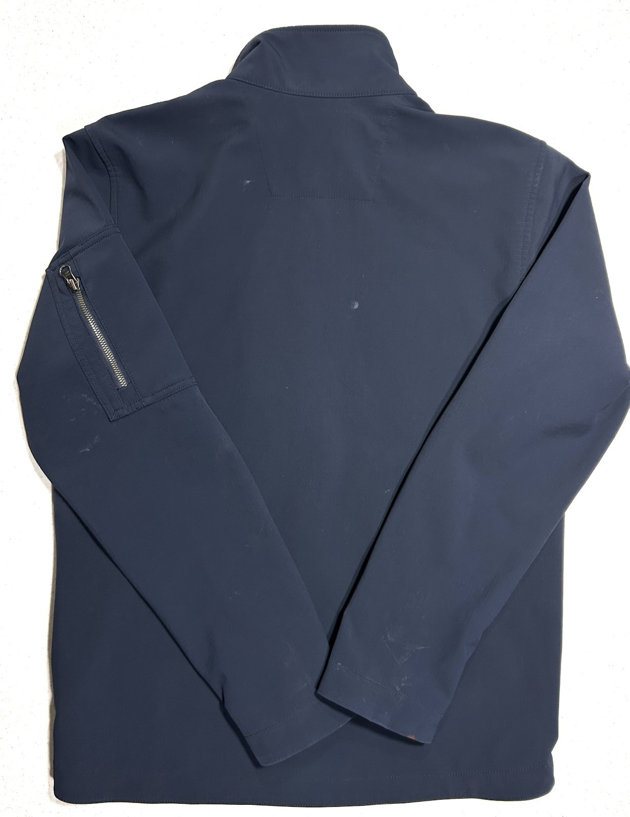 Carhartt Rough Cut Soft Shell Work Jacket Coat Stretch Navy Blue Gray Zip • Med