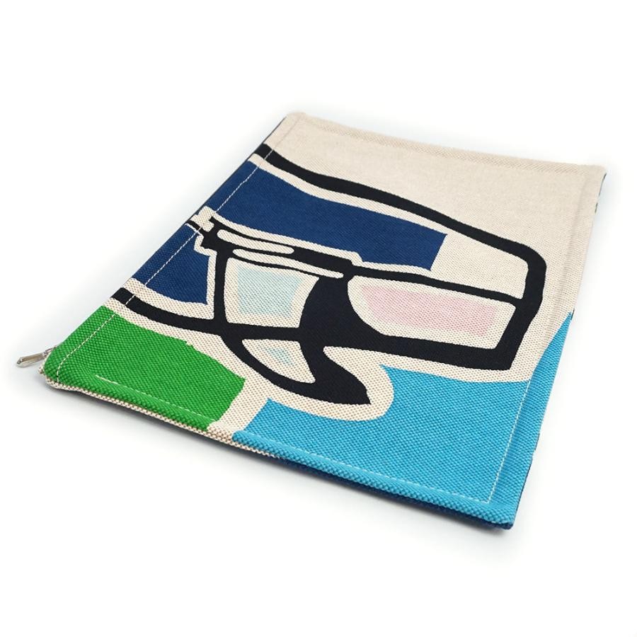 Hermes Yachting 3 Surf GM Flat Pouch Bag Beige Multicolor Cotton With Box 99