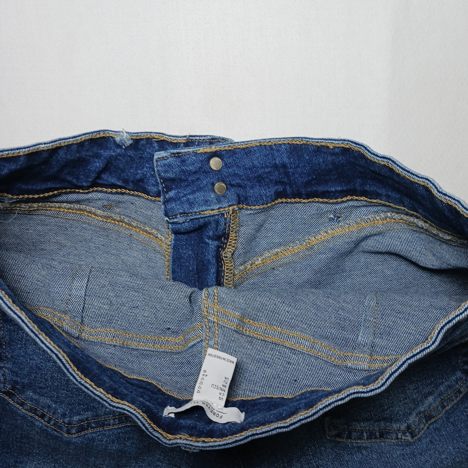 Forever 21 Premium Womens High Waist Tapered Leg Jeans 12 Dark Blue 31X28