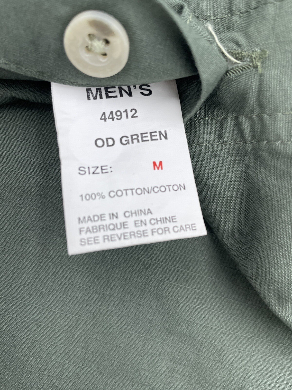 Woolrich Elite Series CCW Men’s Long Sleeve OD Green Operator Shirt Sz L 44912