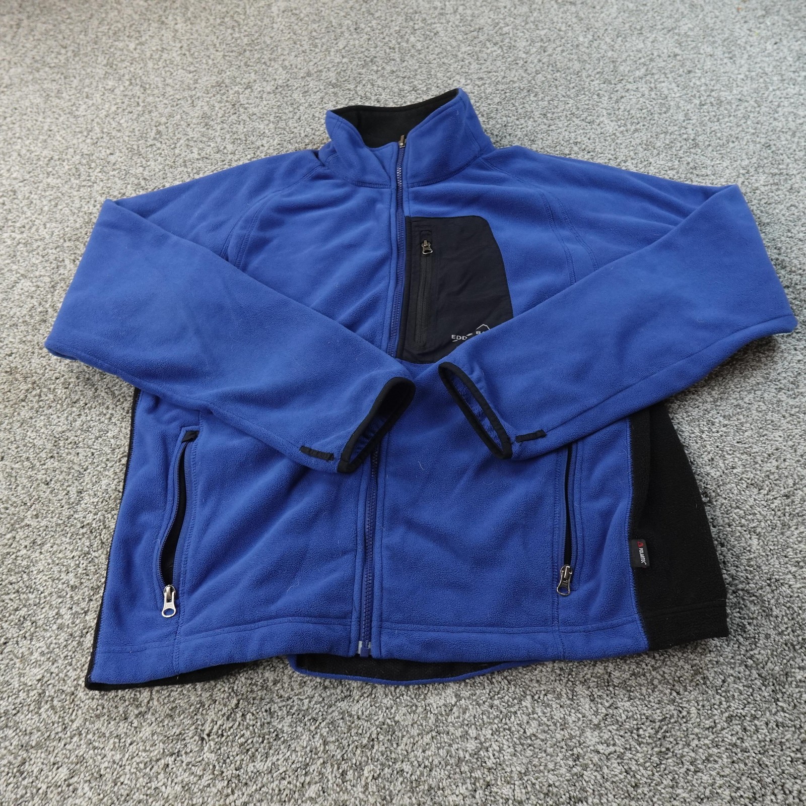 Eddie Bauer Jacket Mens L Blue Windcutter Fleece 365 Full Zip Coat Outdoor Hike