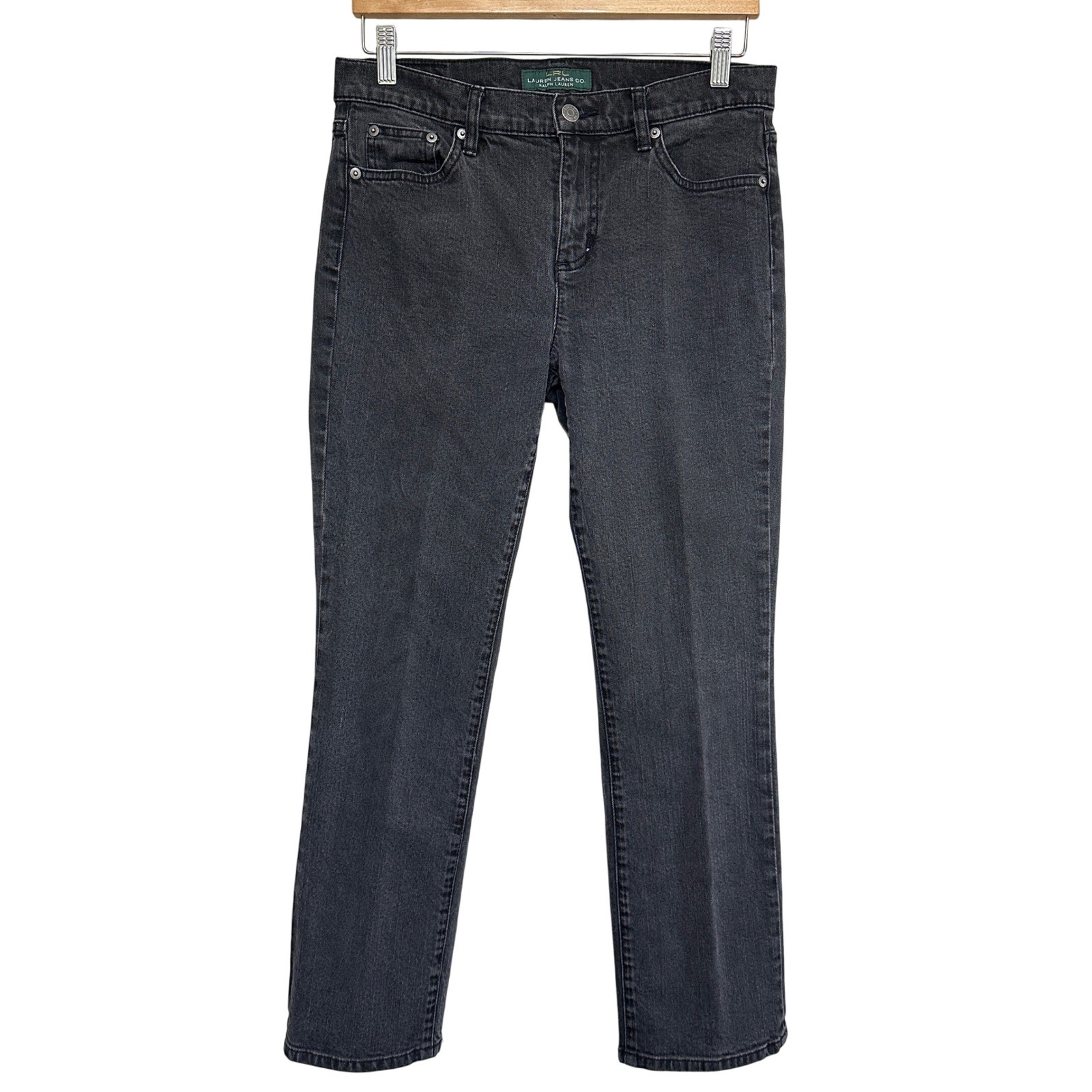 Lauren Ralph Lauren Classic Straight Leg Jeans Womens 10 Black Wash Denim Casual