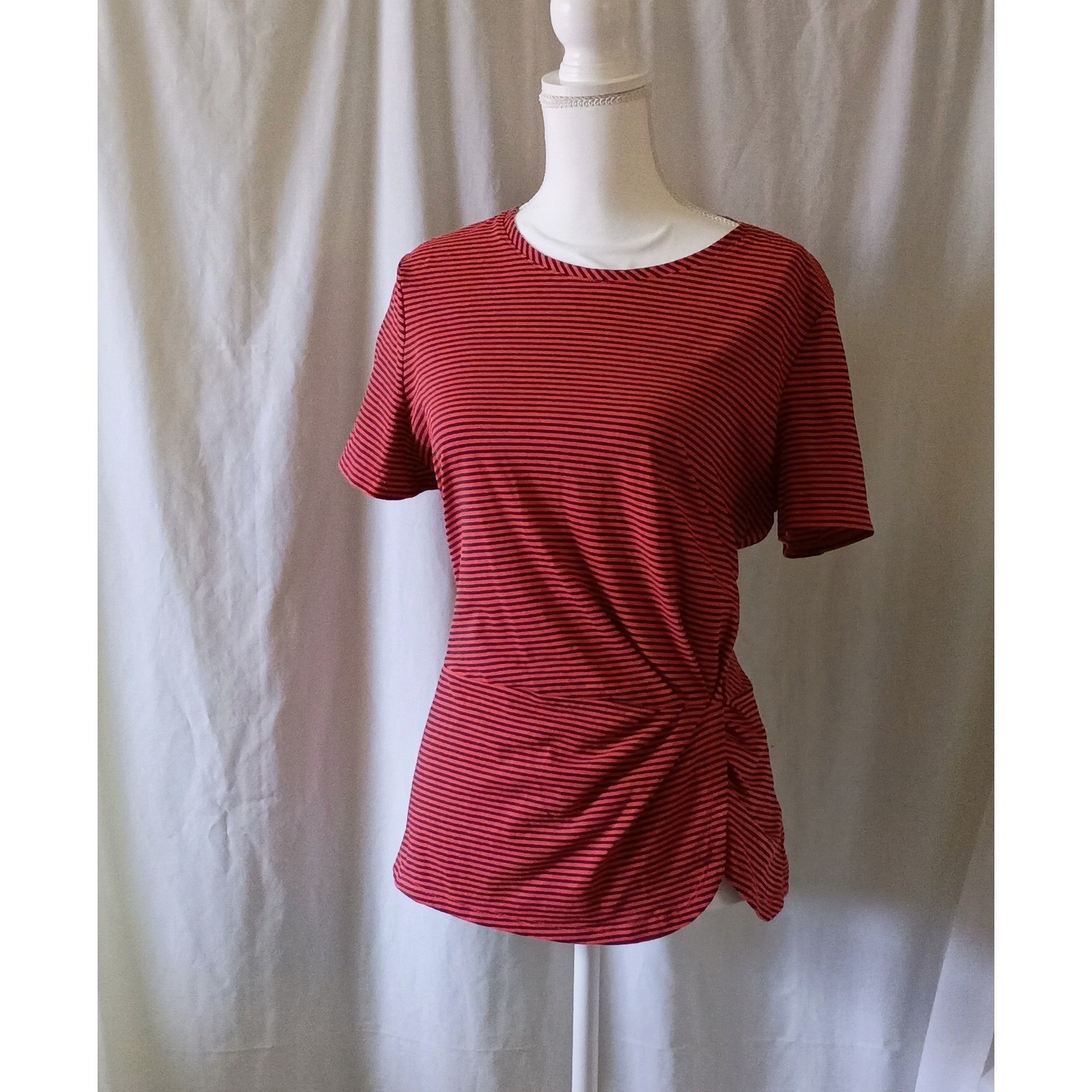 Lot 2 Nautical Wear Diana Belle Liz Claiborne Tops Orange Tan Black Shell Tee