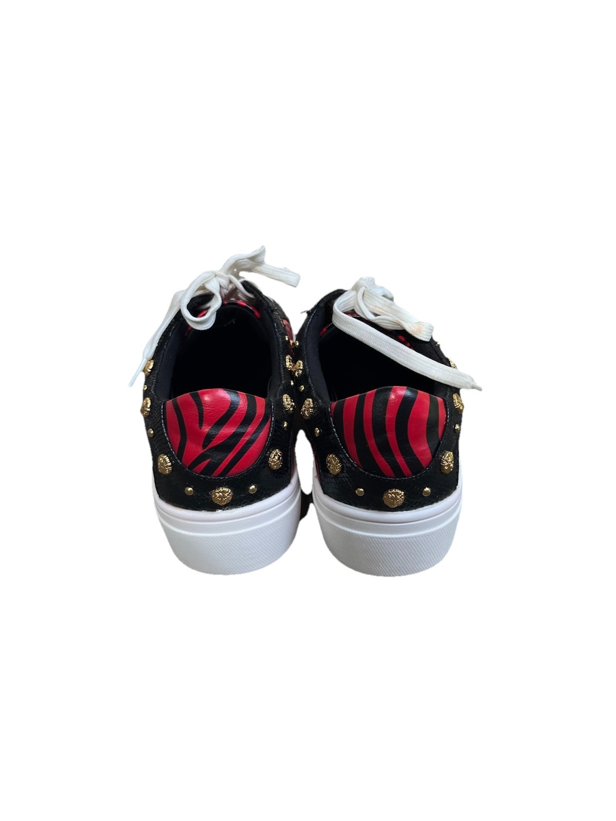 Rare Women’s Disney Red/Black/White Animal Print Low Top Lace-Up Sneakers