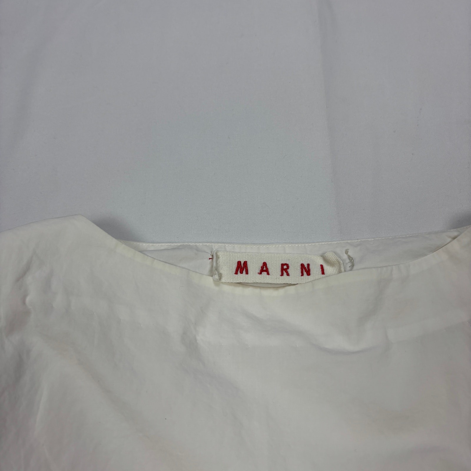 Marni Paper Cotton Structured Poplin Sleeveless Blouse Women’s 38