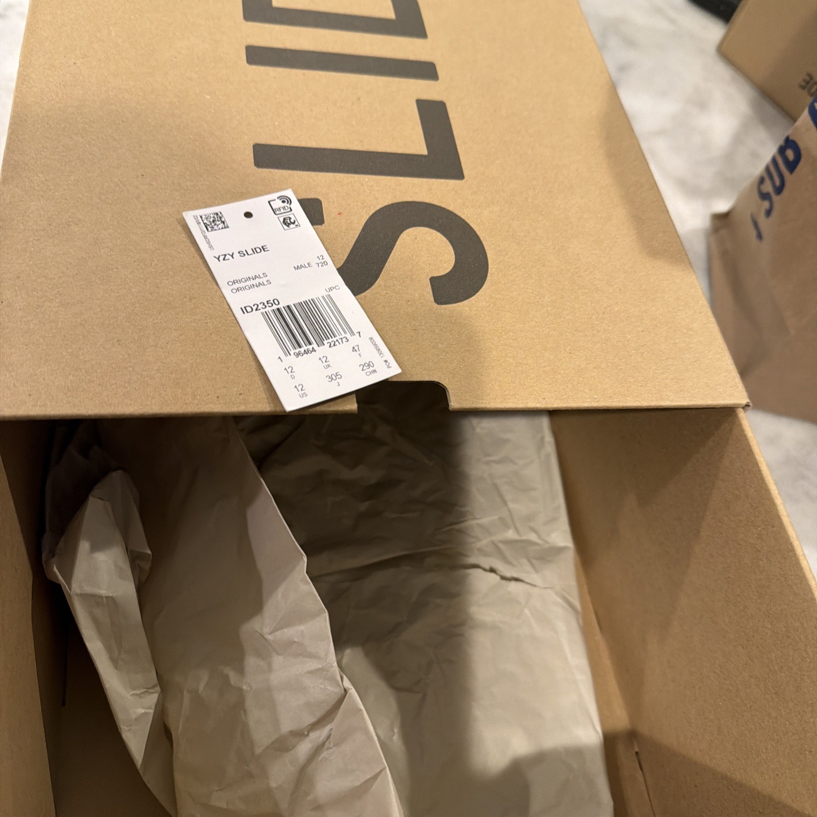 Size 10 – YZY SLIDE ‘Slate Grey’ – Adidas Yeezy Slide – ID2350 AUTHENTIC Box