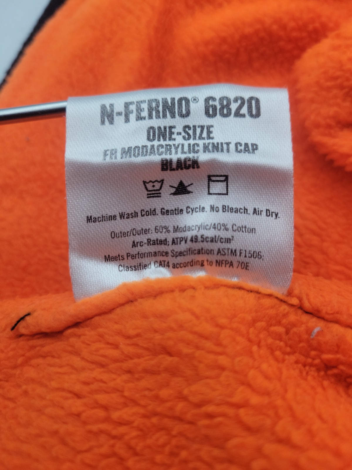 ErgoDyne Tenacious Work Gear Flame Resistant Fleece Lined Beanie N-ferno Black