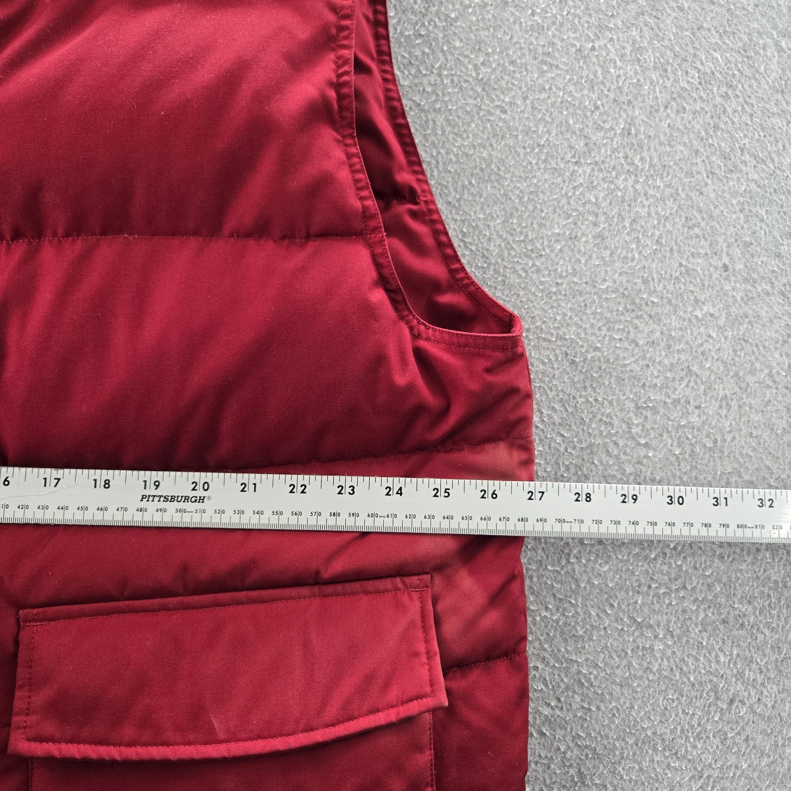 Cabela’s Men Vest XL Red Goose Down Outdoor Puffer Zipper 550 Fleece Lined