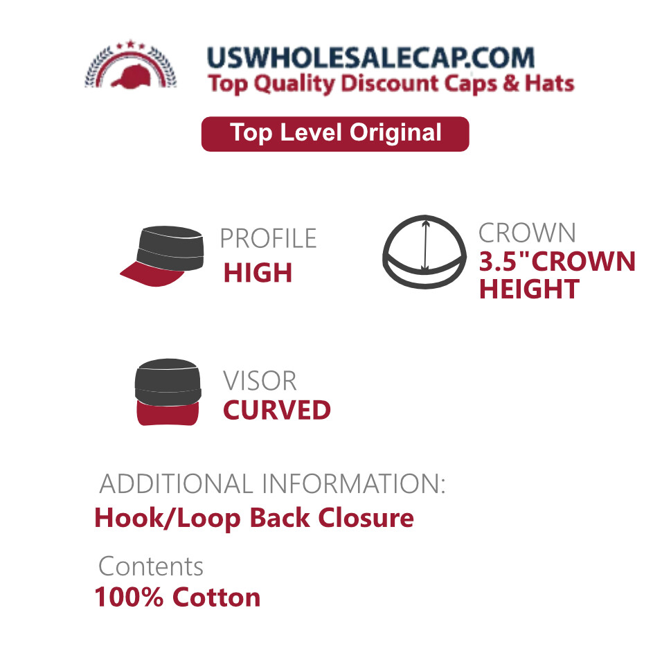 Plain Distressed Military Patrol Cadet Castro Baseball Cap Hat with Side Pocket