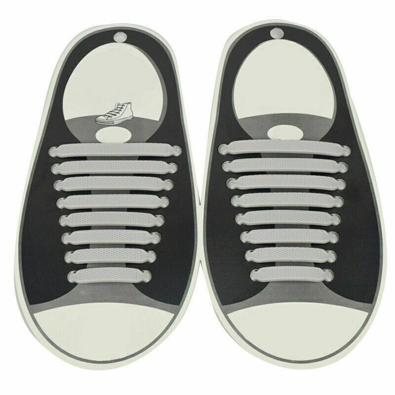 16Pcs Easy No Tie Shoelaces Elastic Silicone Flat Lazy Shoe Lace Strings Adult