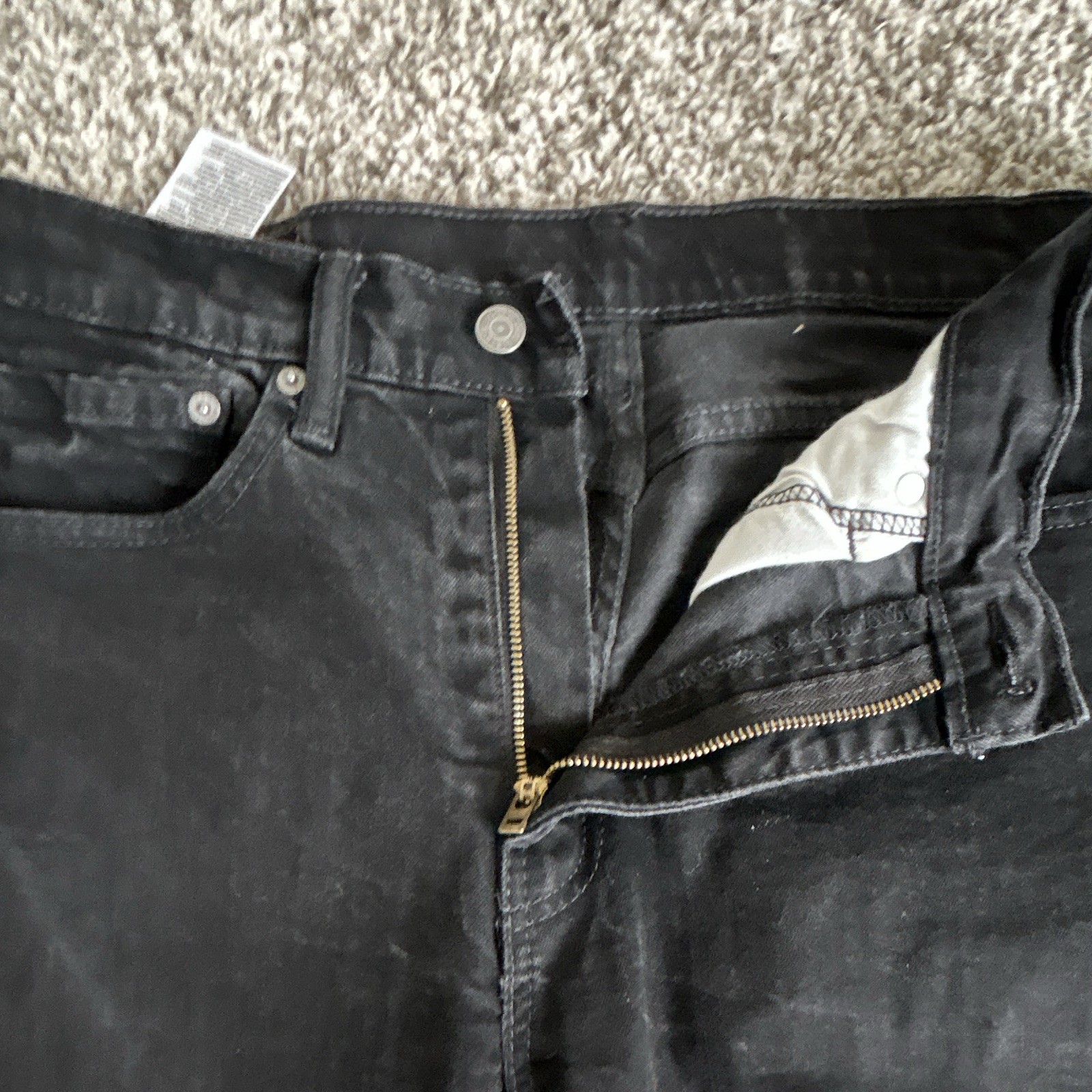 Levi’s Men’s 5-Pocket Tapered Jeans Black Dark Wash Mid Rise Size 30