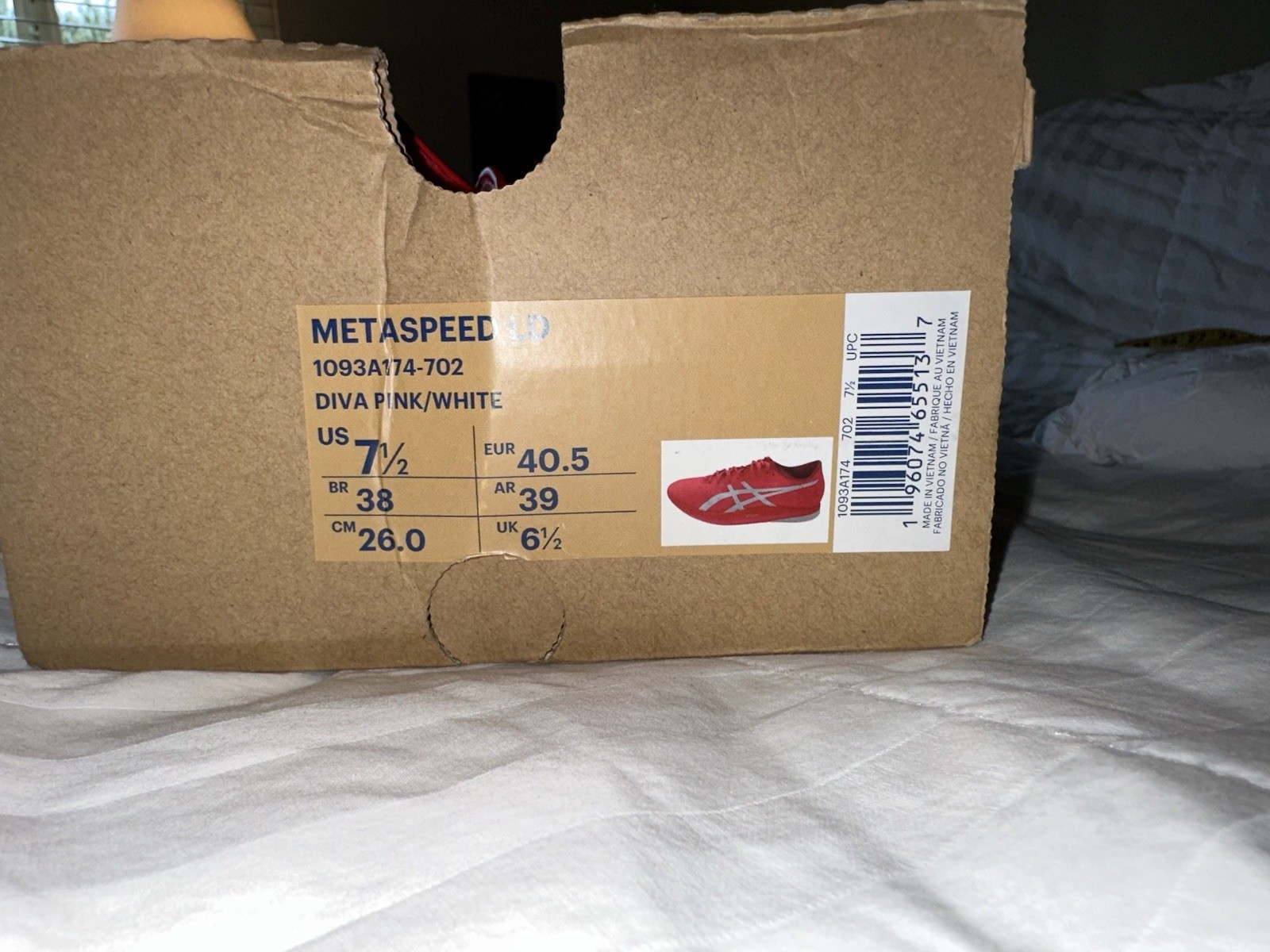 Asics Metaspeed LD 702 Diva Pink/White Size 7.5
