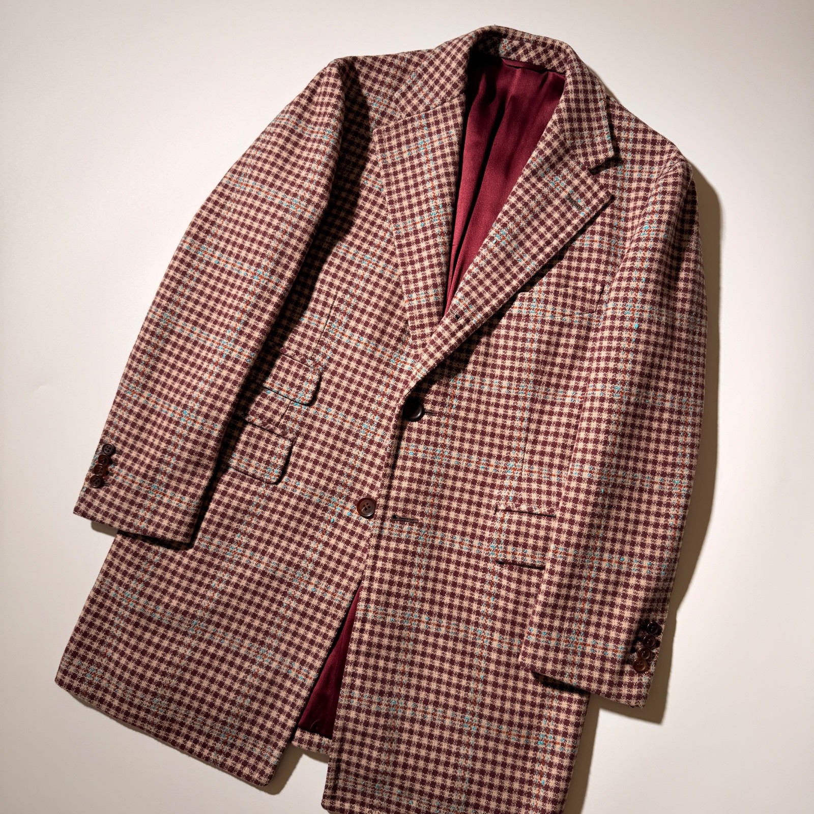 COL　Half coat wool burgundy 46 (approximate)