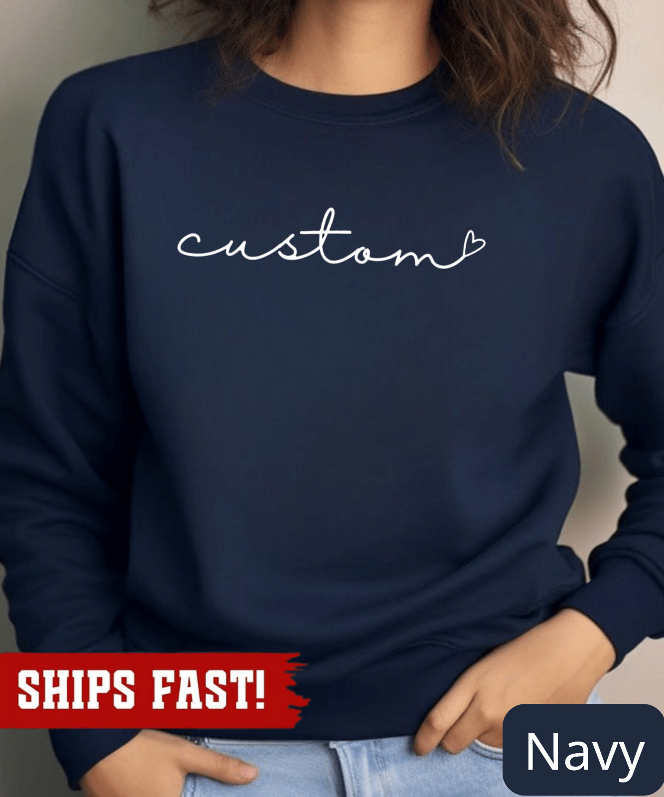 Custom Sweatshirt, Personalized Cursive Text Crewneck, Grandparent Customized Pu