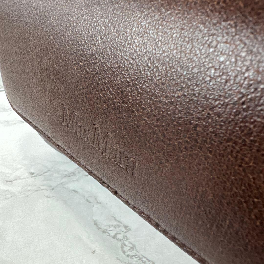 MaxMara Mini Shoulder Bag Leather Dark Brown Authentic From Japan