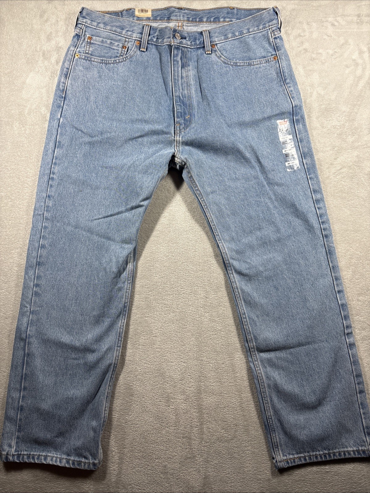 Levi’s 505 Jeans Mens 40×30 Regular Light Wash Blue Denim New With Tags Cowboy