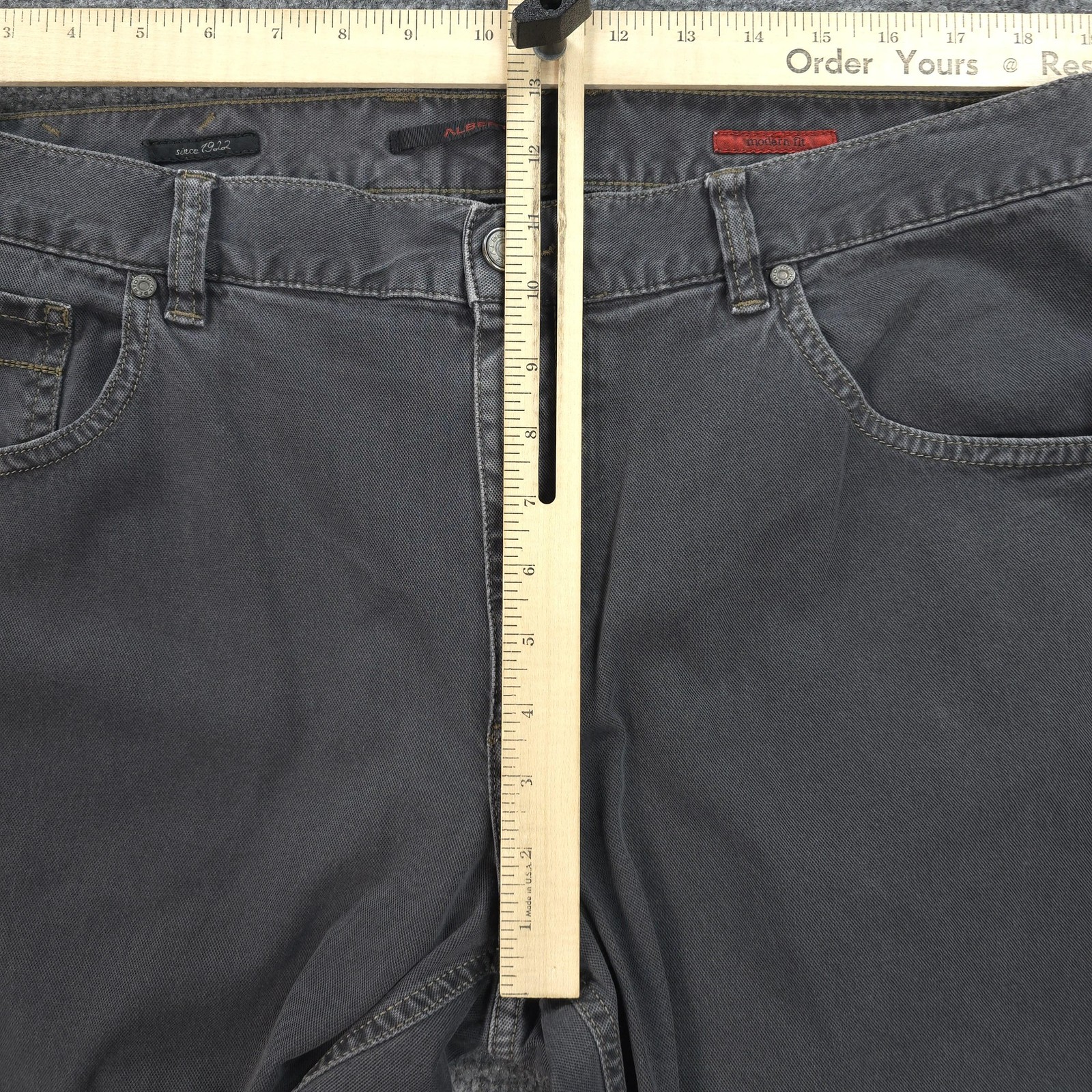 Alberto Jeans Mens 36×30 Gray Modern Fit Vintage Canvas Denim Stretch Casual