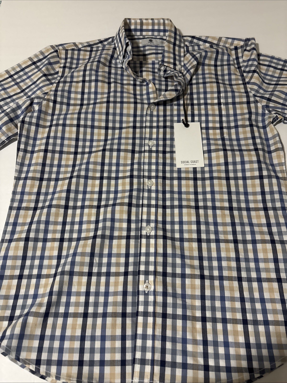 Social Coast Shirt Mens Small Plaid Button Down