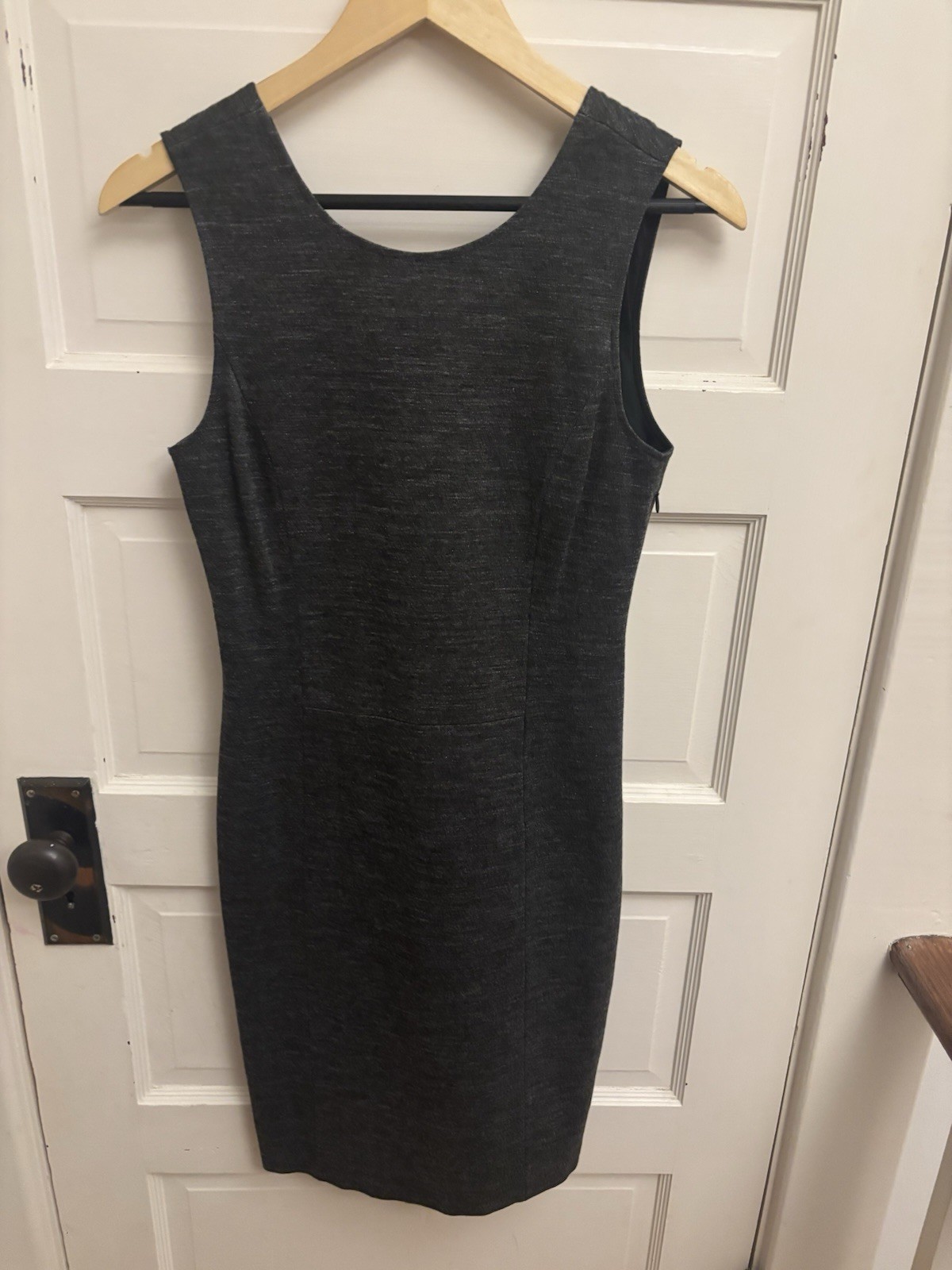 Theory Women’s Gray Marled Print Sleeveless Sheath Dress Lined Size 6