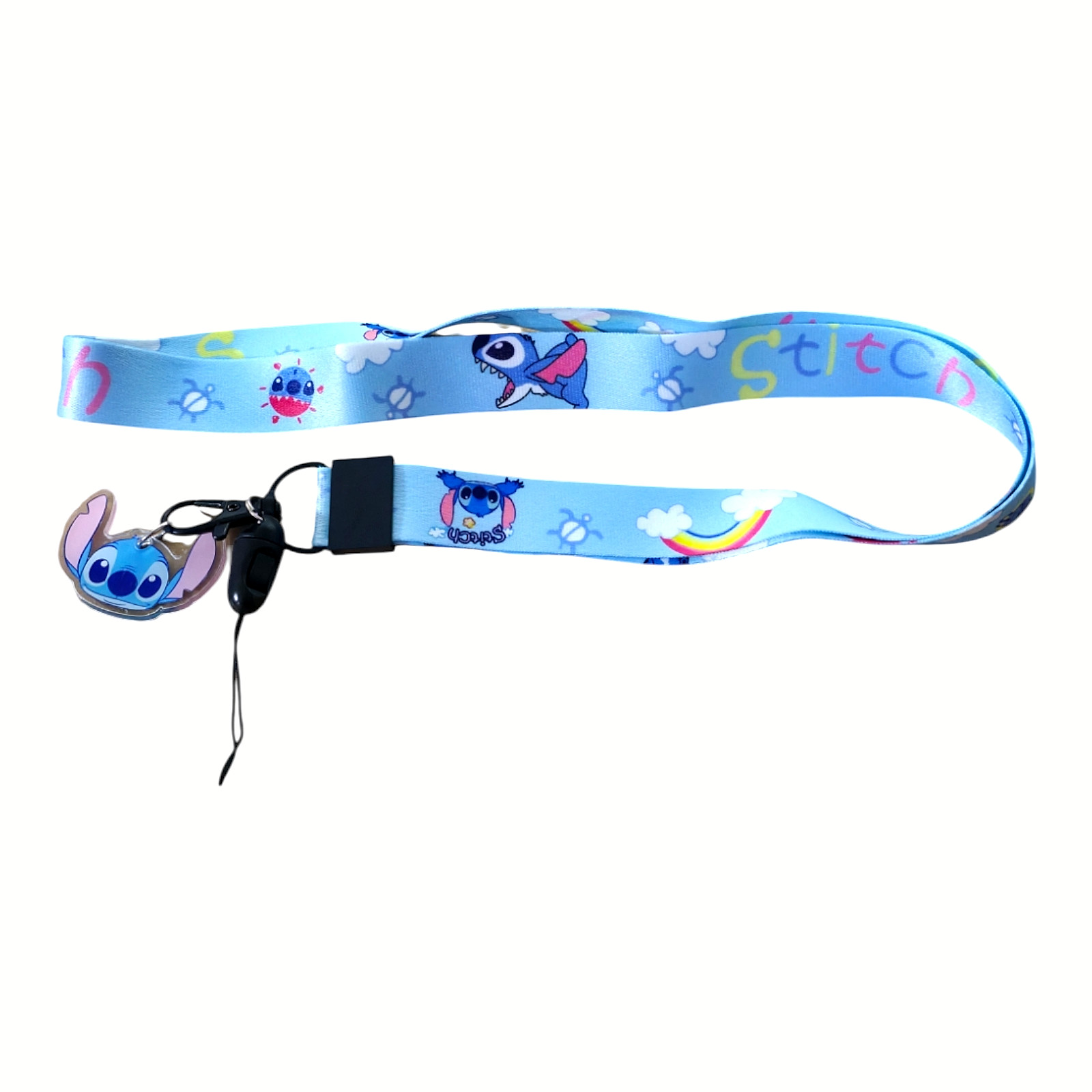 Disney Stitch Lilo And Stitch Cartoon Character Blue Lanyard ID Badge Holder NEW