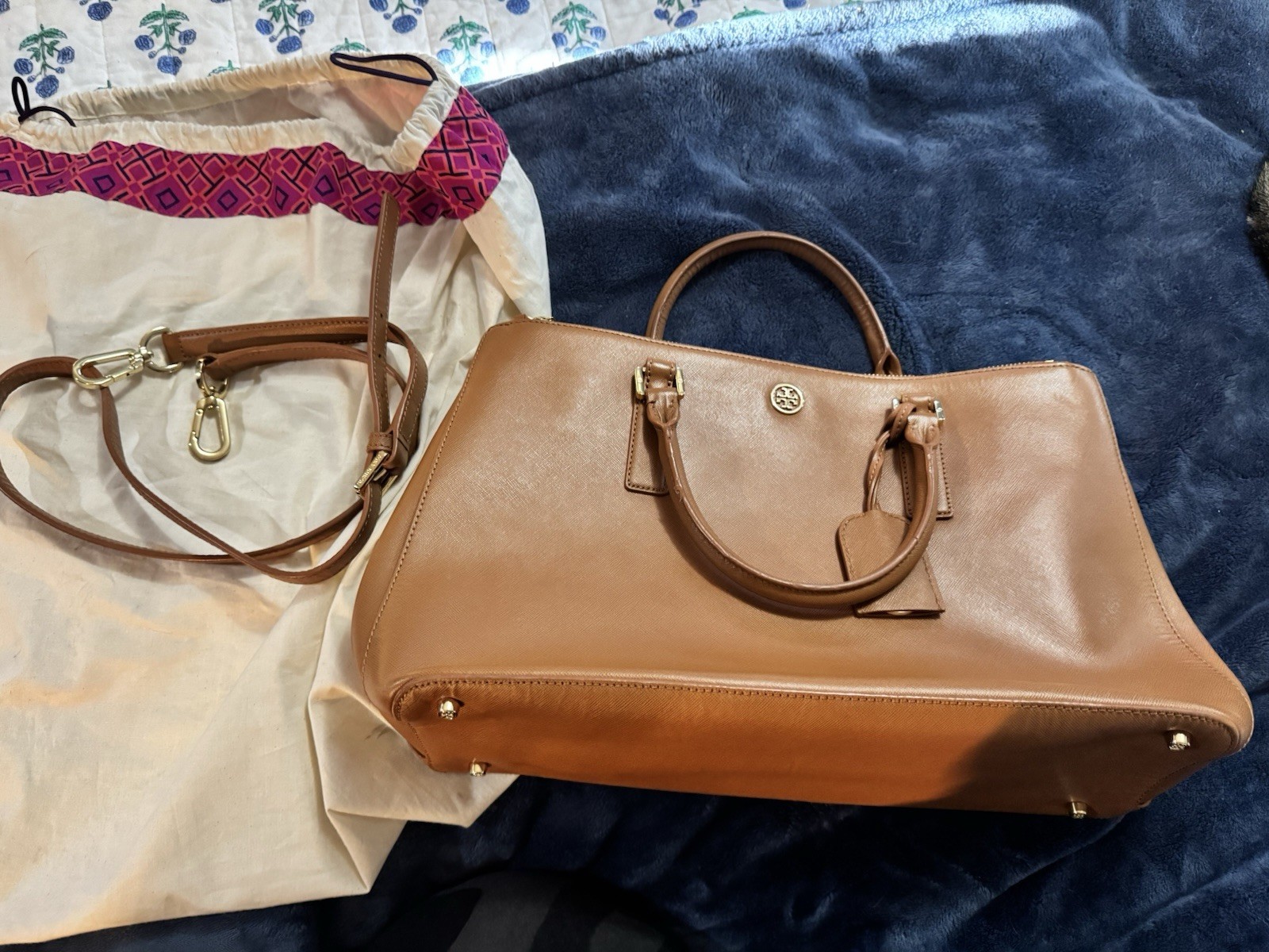 Tory Burch Robinson Medium Double Zipper Zaffiano