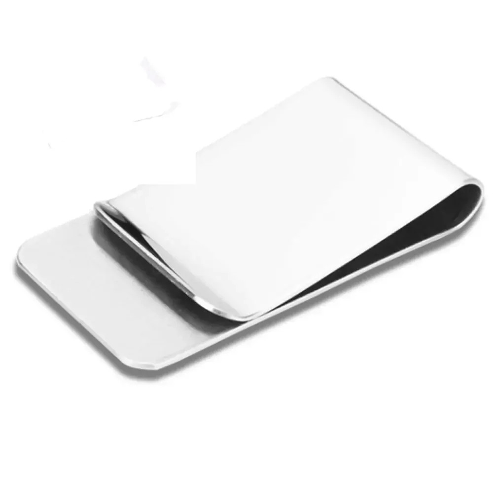 Stainless Steel Money Clip Silver Metal Pocket Holder Wallet Credit Card Holder