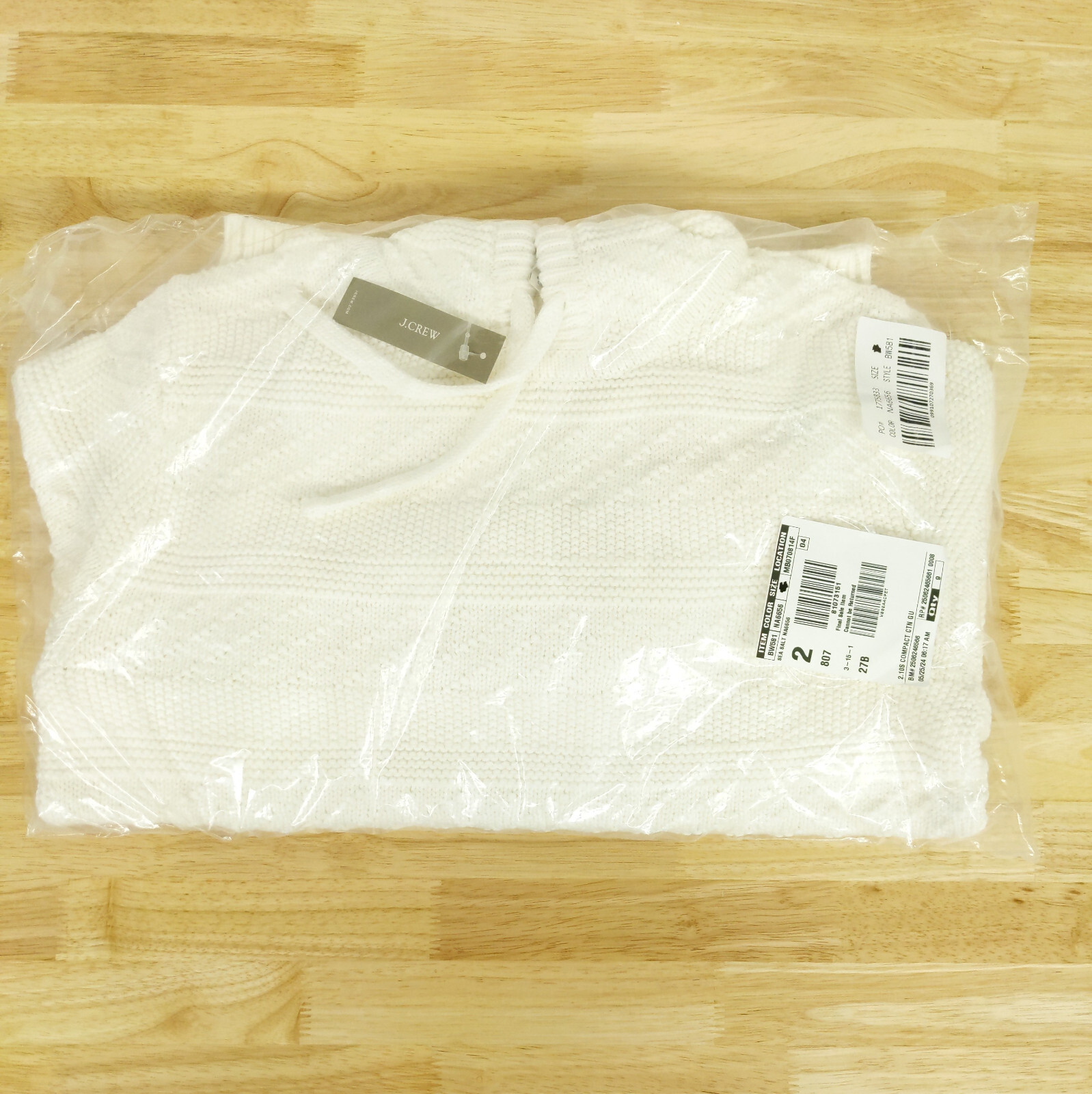 NWT J Crew Guernsey Stitch Hooded Knit Sweater Hoodie in Sea Salt White