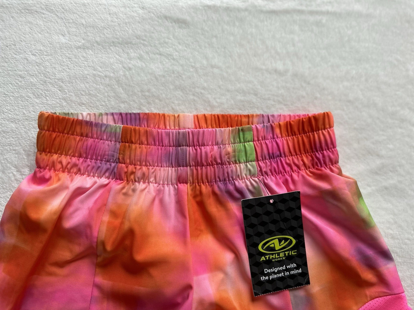 Athletic Works Girls Pink Moisture Wicking Running Shorts with Liner Sz S (6-6X)
