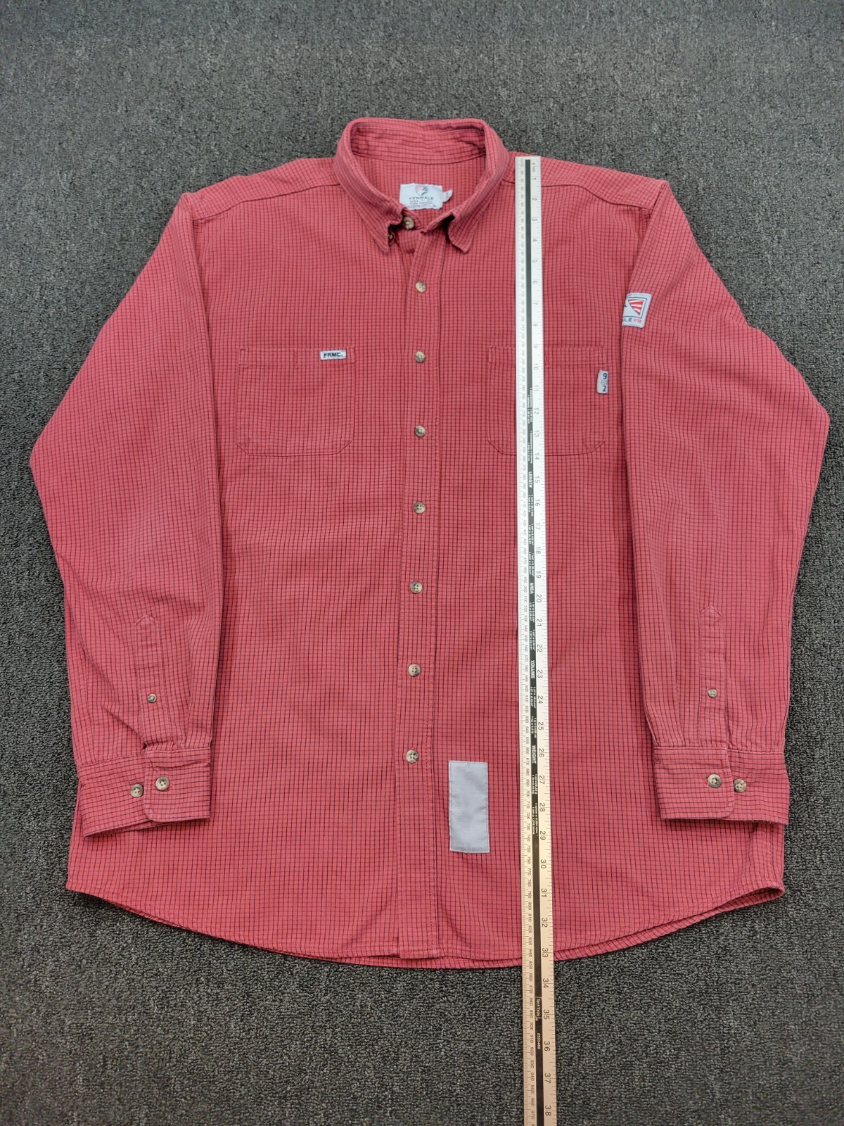 Tyndale FR Button Shirt Mens 2XLN Red Flame-Resistant CAT 2 ARC Rating 9.1 USA