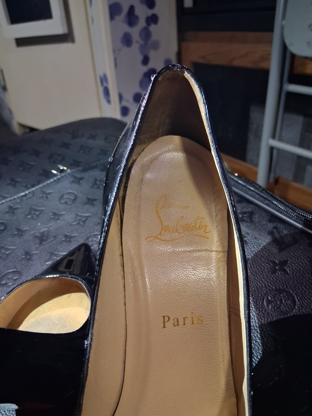 AUTHENTIC Christian Louboutin Black Patent Leather Pumps