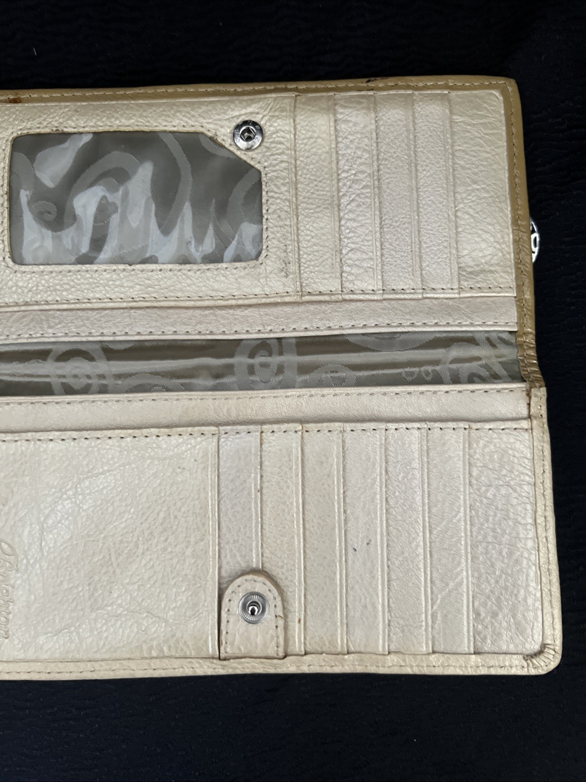 Brighton Tan Leather Wallet Silver Details Multi Pocket Organizer Western