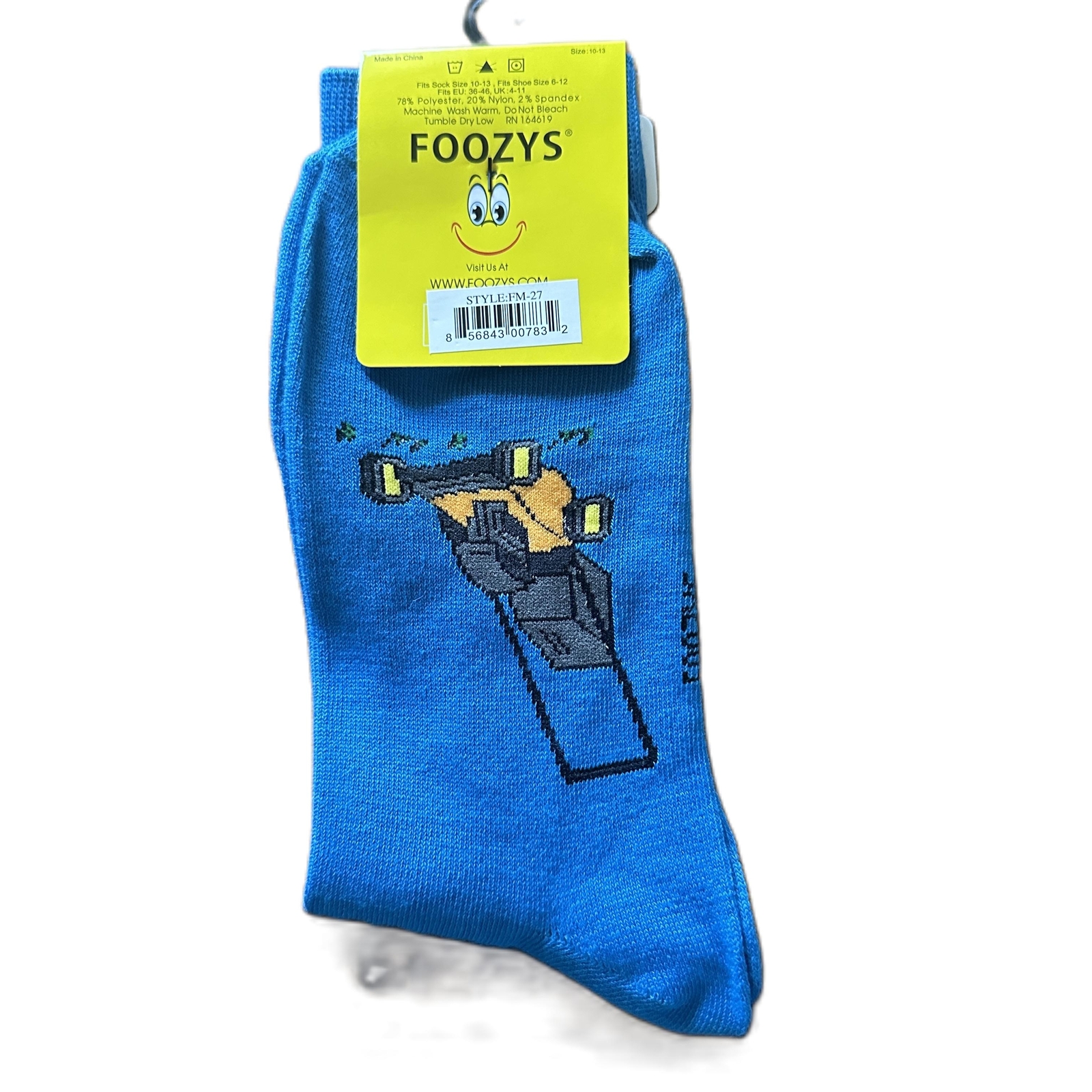 NWT Foozys Blue Lawn Mower Outdoor Socks Men Size One Size