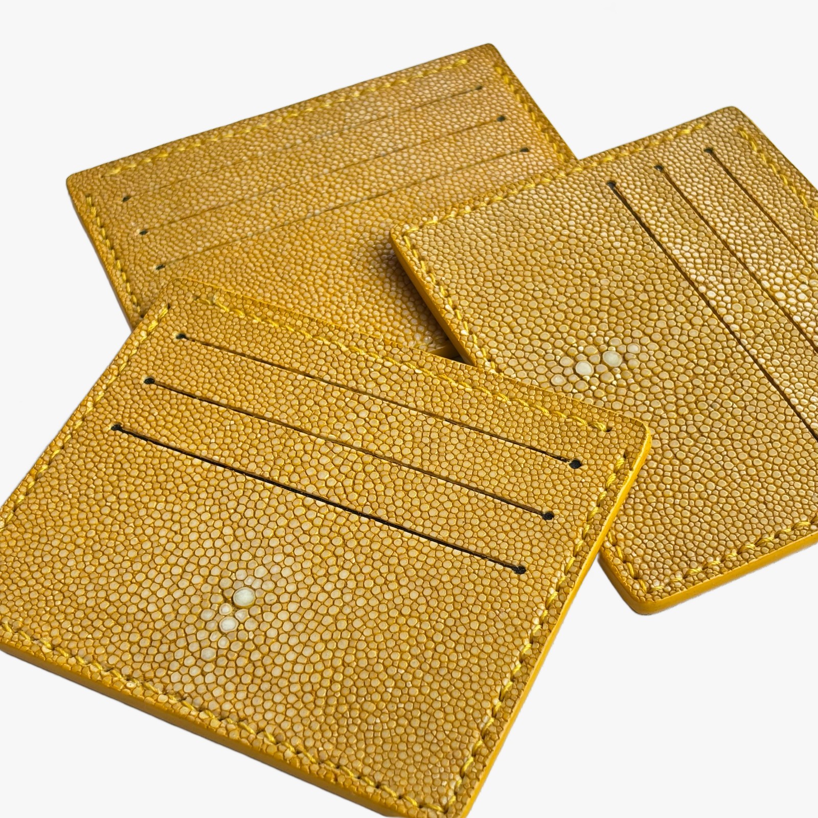 New Real Genuine Leather Minimalis Card Wallet Slim Yellow Multi Card Holder