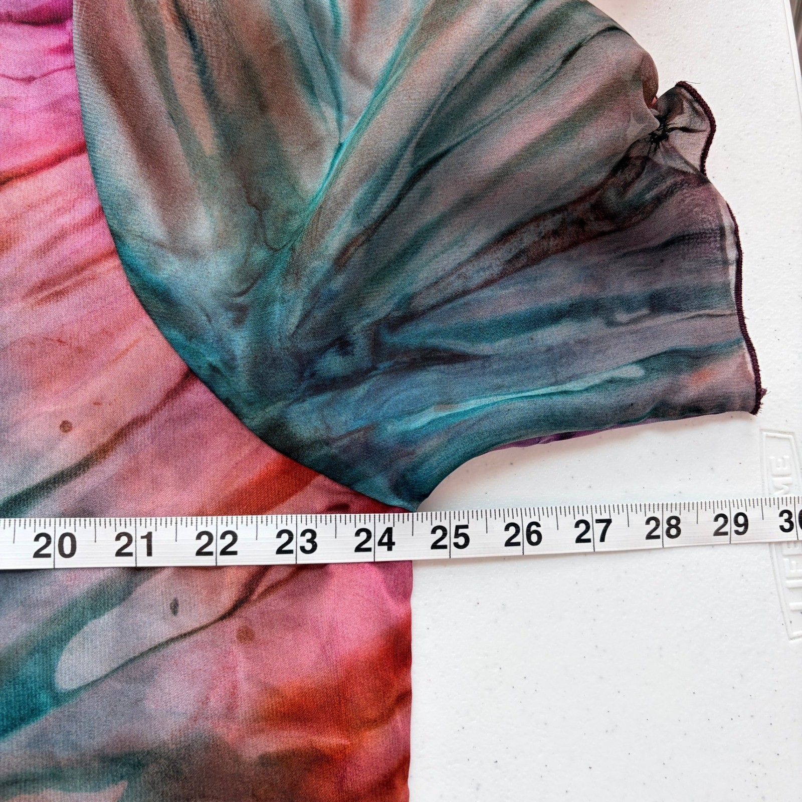 India Boutique Tie Dye Beaded Kaftan Tunic Top Free Size Multicolor Boho