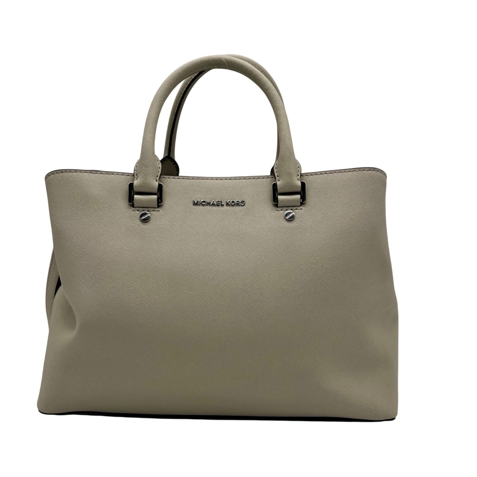 Michael Kors Gray Saffiano Leather Savannah Satchel Bag