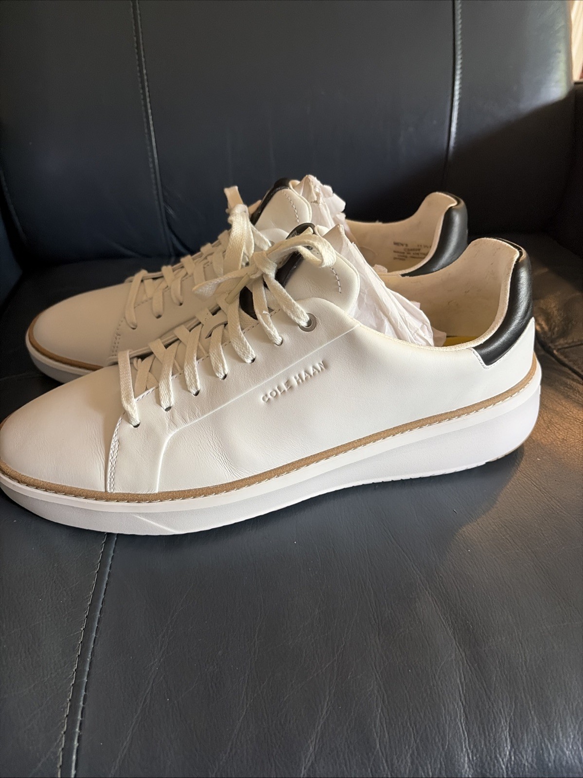 Cole Haan Men’s GrandPrø Topspin Sneakers C34226 Optic White Black-11.5W