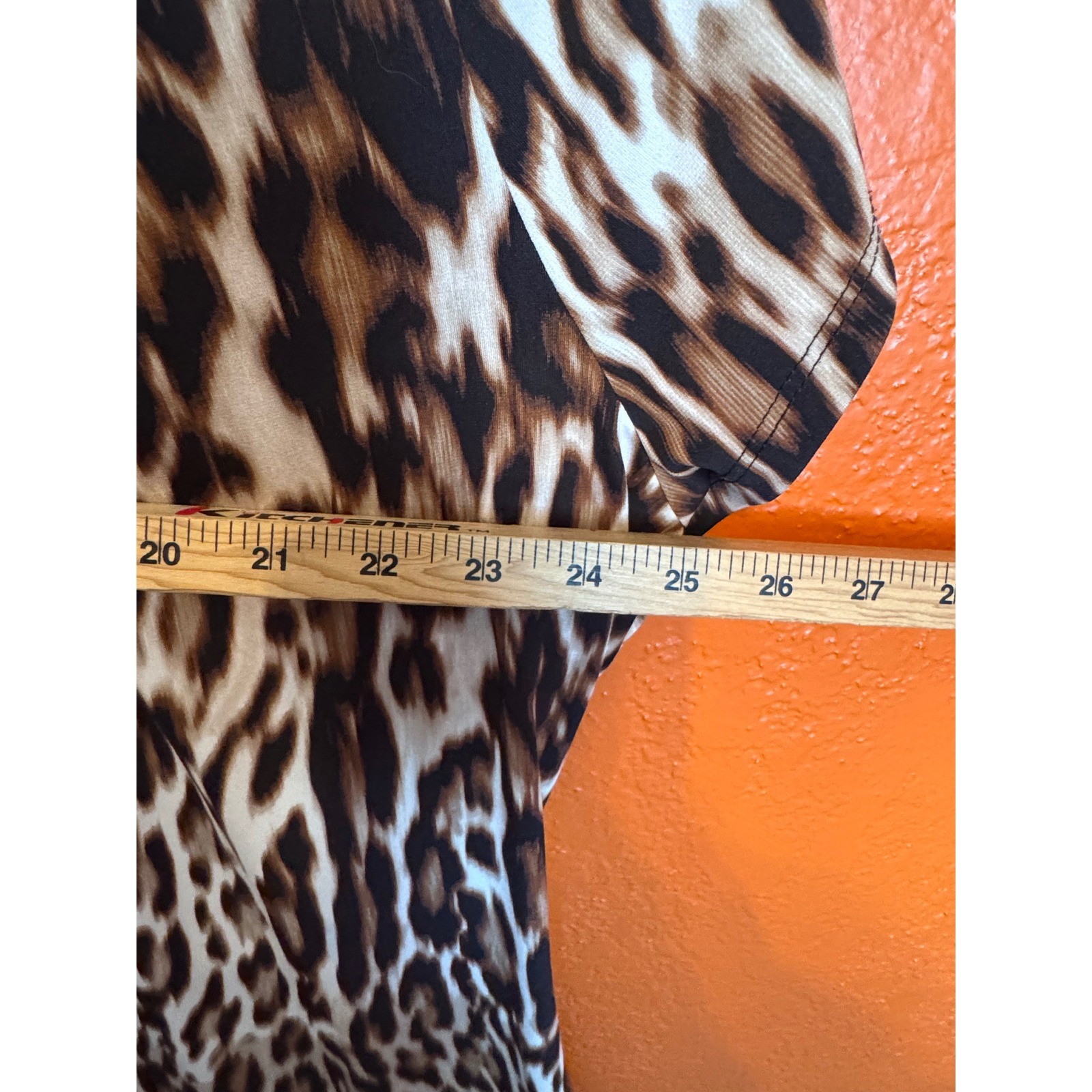 Worthington Womens 3X Leopard Print Short Sleeve Pleated Scoop Neck Blouse Top