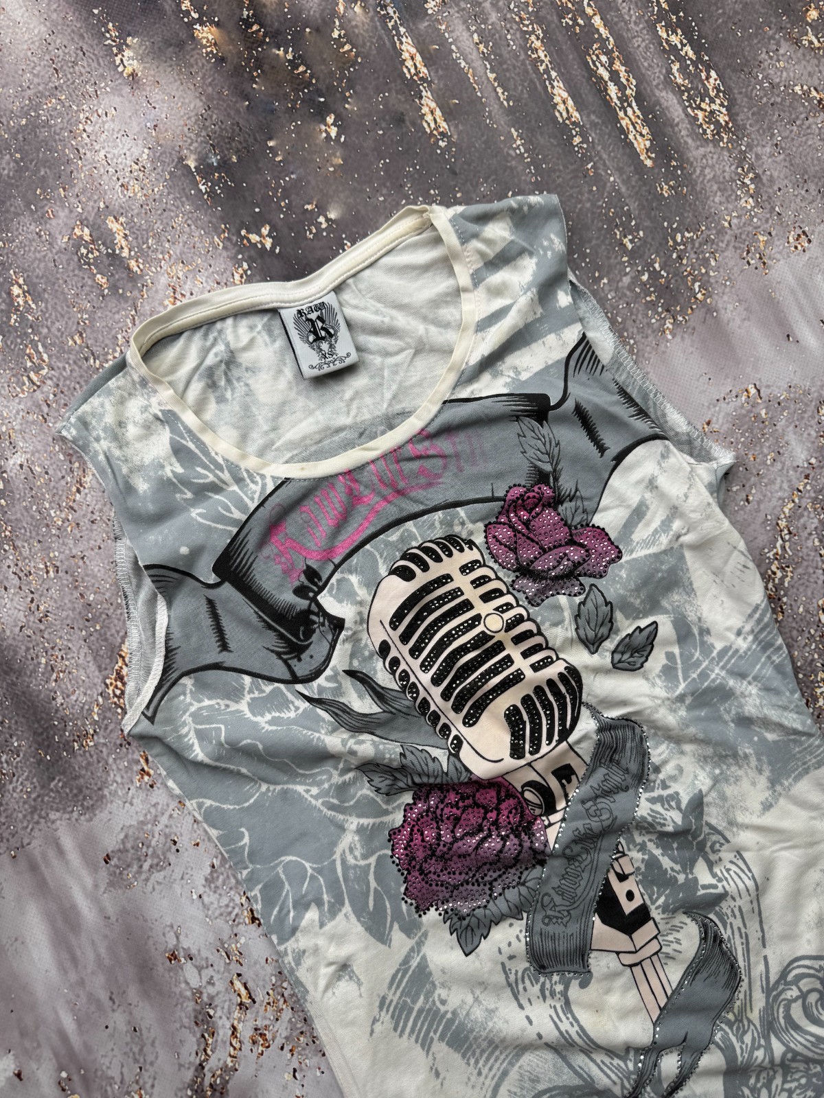 Vintage Y2K Grunge Printed Tank Top Women’s Size XS