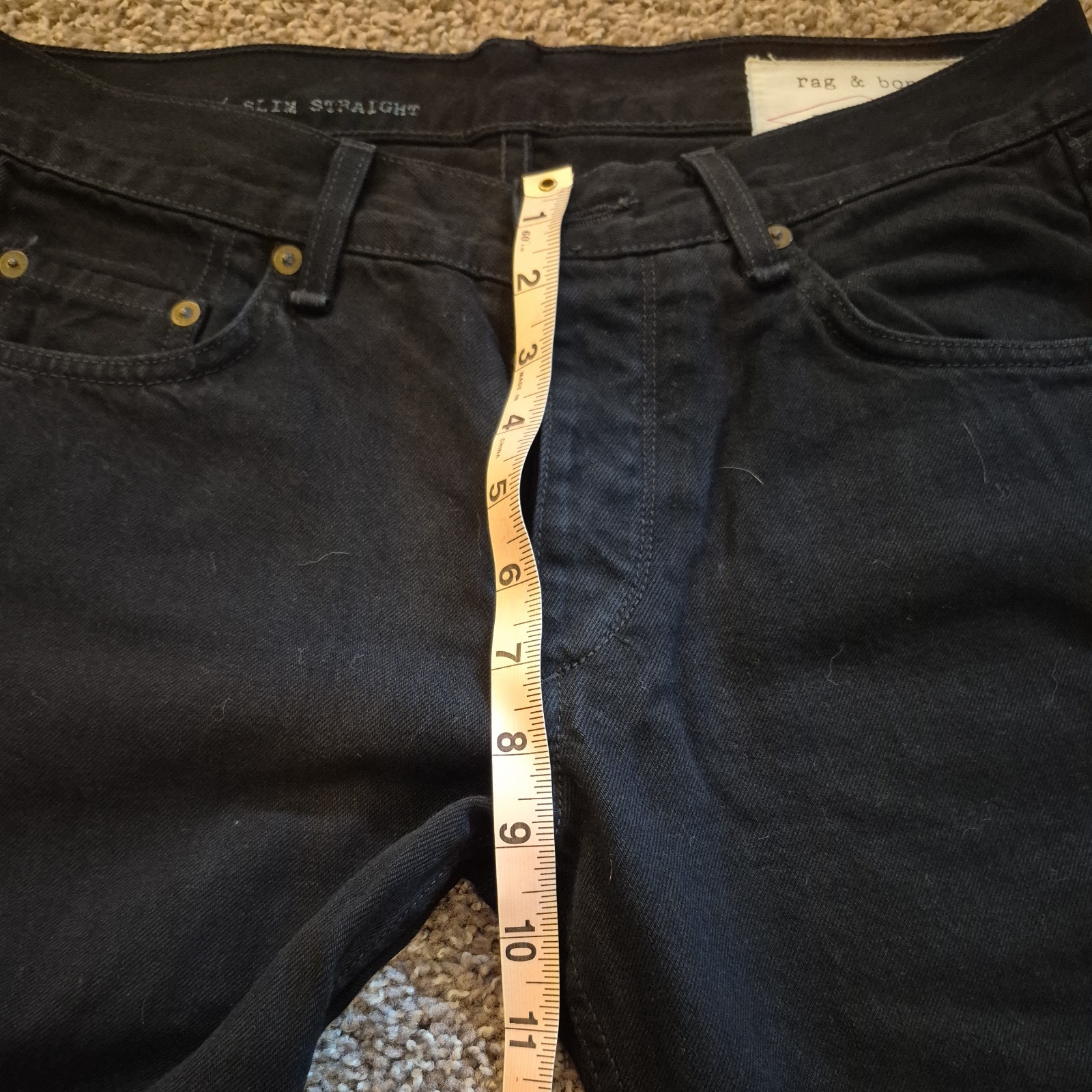 Rag & Bone RB 15x Men’s SLIM/Straight Jeans Black 30×32 Button Fly Denim