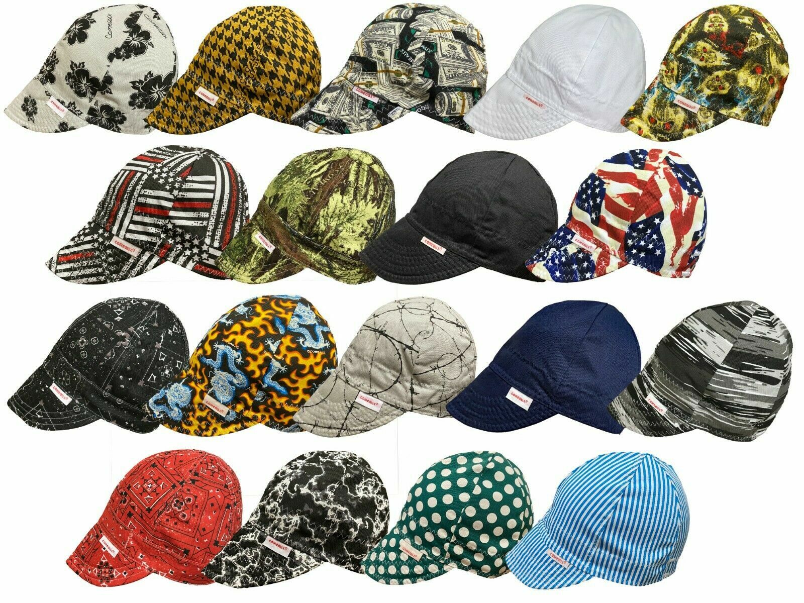 NWT 1 Welding Welders Hat Comeaux Caps Assorted Print Single sided Sized cotton