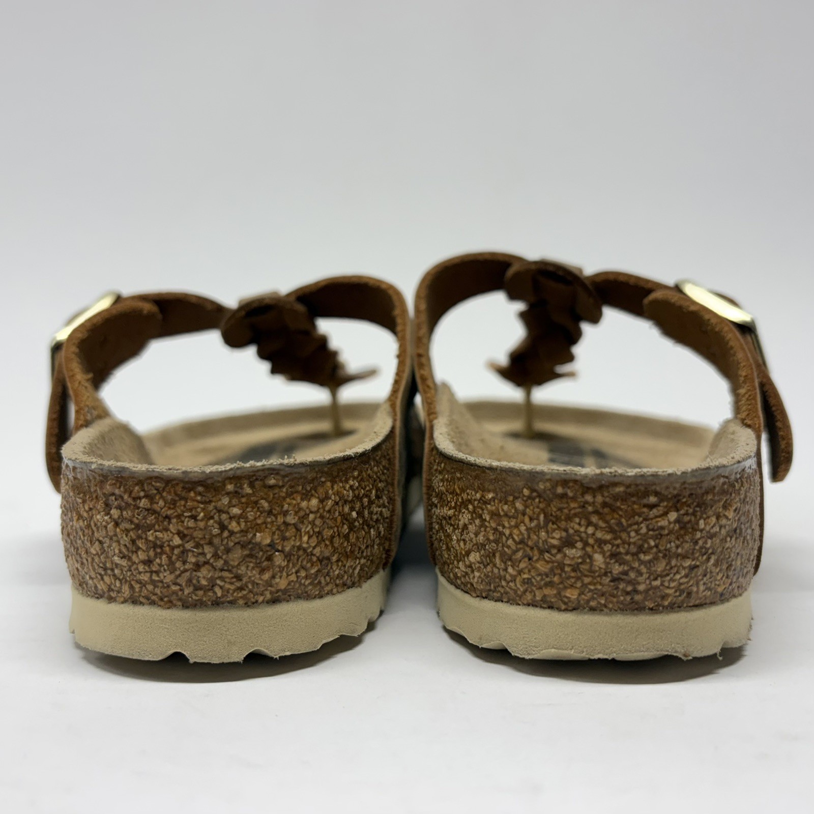 Birkenstock Gizeh Braided Women Sz 36 L5 Reg Brown Oiled Leather Thong Sandals